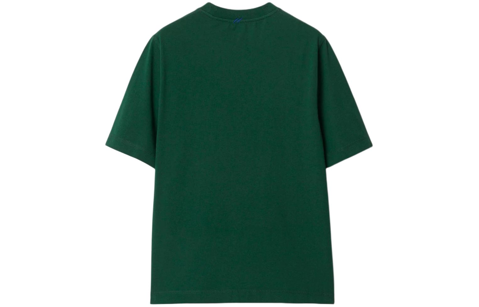 Lookbook (W) 버버리 솔리드 컬러 크루넥 슬림핏 반팔 티셔츠 그린 80798841