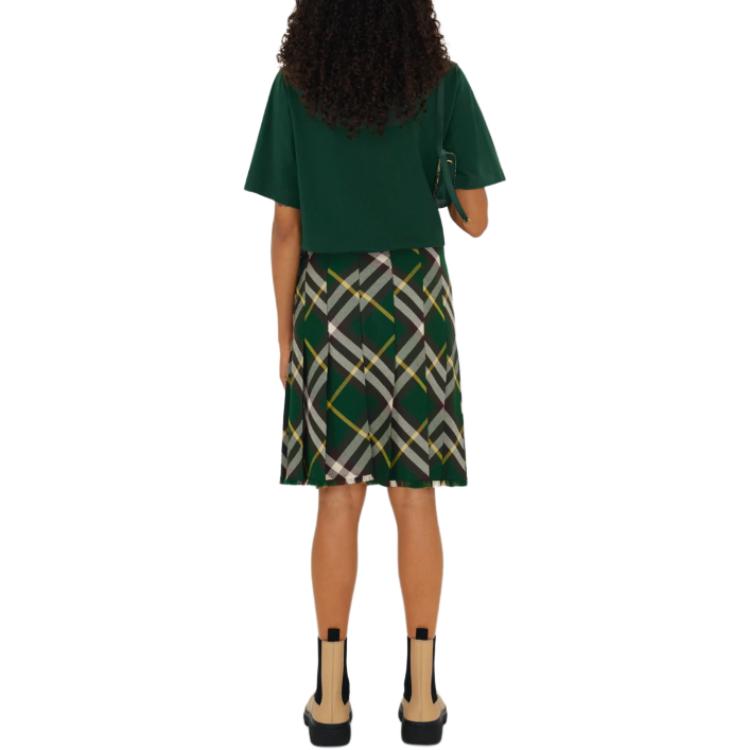 Purchase (W) 버버리 솔리드 컬러 크루넥 슬림핏 반팔 티셔츠 그린 80798841