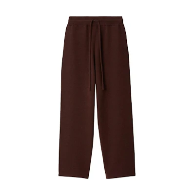 (Women) Burberry Solid Color Drawstring Knit Jogger Sweatpants Maroon Red. 80777011