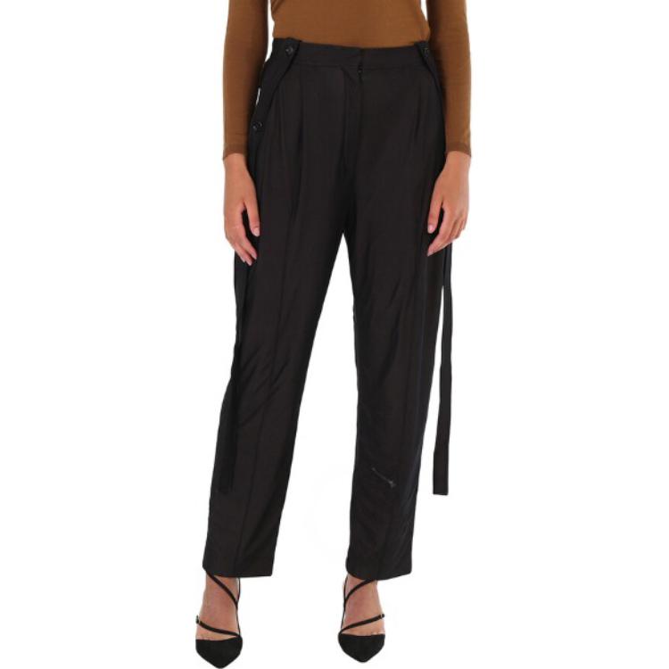 Purchase (W) Pantalones Casuales Negros Burberry Color Sólido con Elástico. 45642741