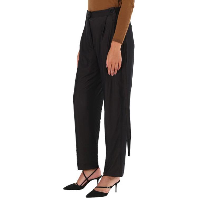 Details for (W) Pantalones Casuales Negros Burberry Color Sólido con Elástico. 45642741