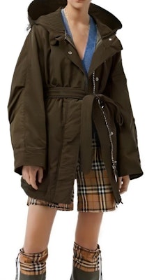 (W) Burberry Jaket Mid-Length Tudung Tali Warna Gelap Olive. 80061221 Purchase (W) Burberry Jaket Mid-Length Tudung Tali Warna Gelap Olive. 80061221