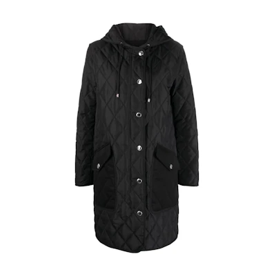 (Women) Burberry Solid Color Hooded Long Sleeve Jacket Black 80726701