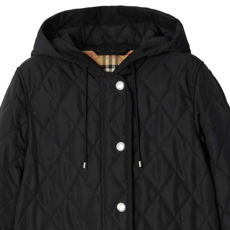 (Women) Burberry  Solid Color Hooded Long Sleeve Jacket Black 80726701 圖 7