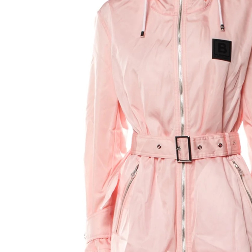 (Women) Burberry  Solid Color Hooded Long Sleeve Trench Coat - Pink. 80677511 圖 6