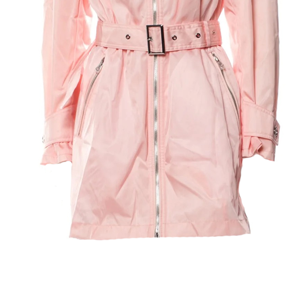 (Women) Burberry  Solid Color Hooded Long Sleeve Trench Coat - Pink. 80677511 圖 7