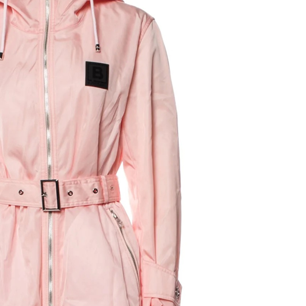 (Women) Burberry  Solid Color Hooded Long Sleeve Trench Coat - Pink. 80677511 圖 8