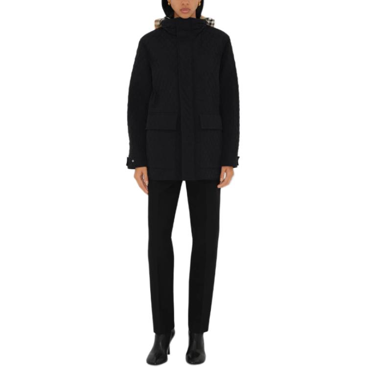 (Women) Burberry  Solid Color Hooded Loose Fit Jacket Black 80938761 圖 5