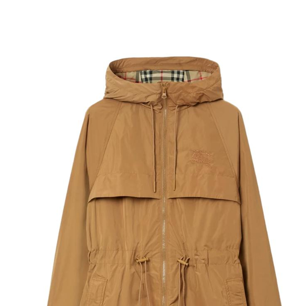 Sizing (W) Burberry 純色連帽風衣外套 - 駝色米色 80707621