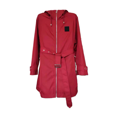 (Women) Burberry Solid Color Hooded Zip Casual Long Sleeve Trench Coat 80613911