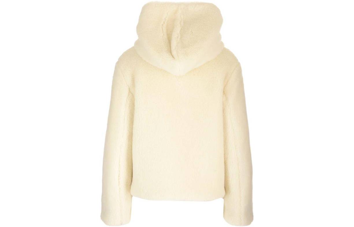 (Women) Burberry  Solid Color Hooded Zip Jacket Off-White. 80720601 圖 3