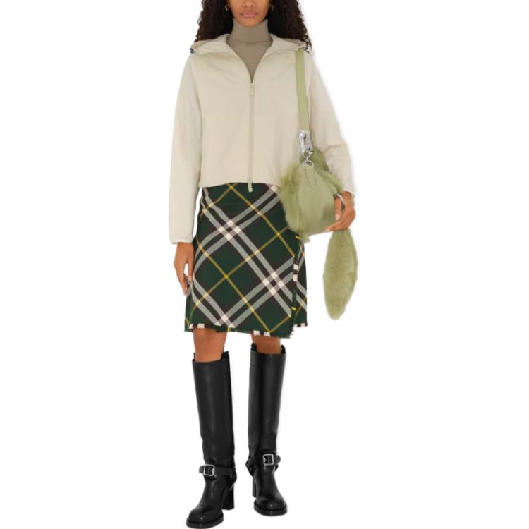 Shop (W) 버버리 솔리드 컬러 후드 지퍼 자켓 오프 화이트. 80825121