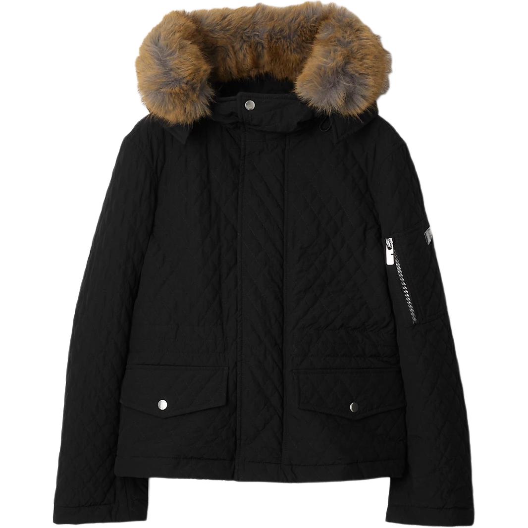 (Women) Burberry  Solid Color Hoodie Zip Jacket Black 80952331