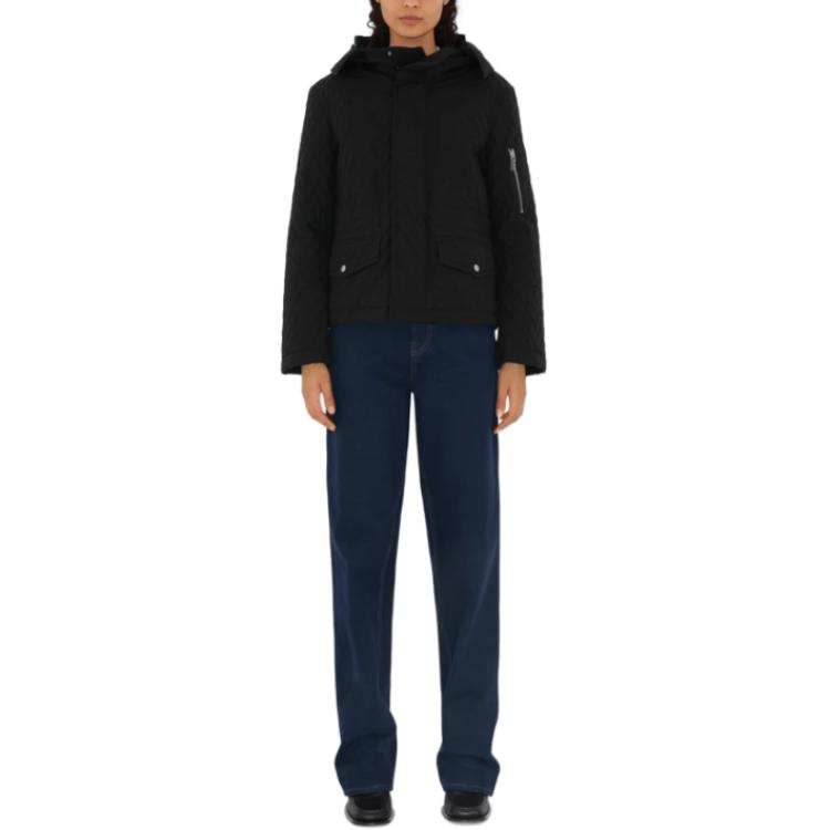 Shop (W) バーバリー 無地 フーディ ジップジャケット ブラック 80952331