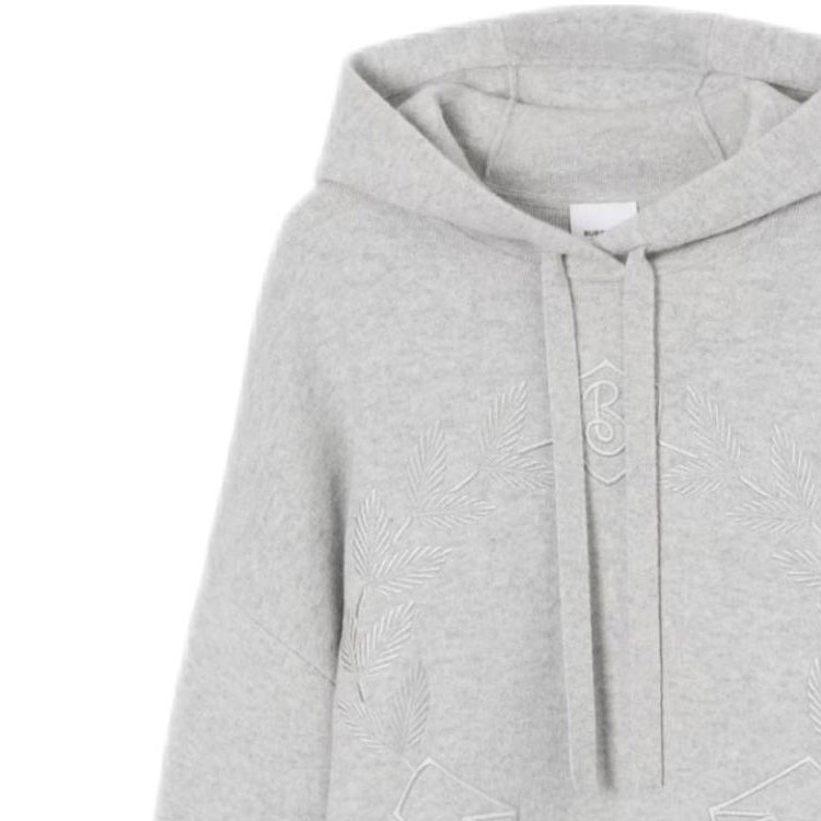 Details for (W) 博柏利灰色字母印花纯色套头卫衣 80715431