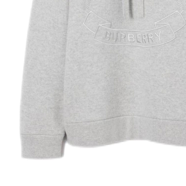 Sizing (W) 博柏利灰色字母印花纯色套头卫衣 80715431