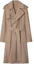 Buy (Women) Burberry Solid Color Long Sleeve Belted Cuban Collar Coat Camel. 80938441