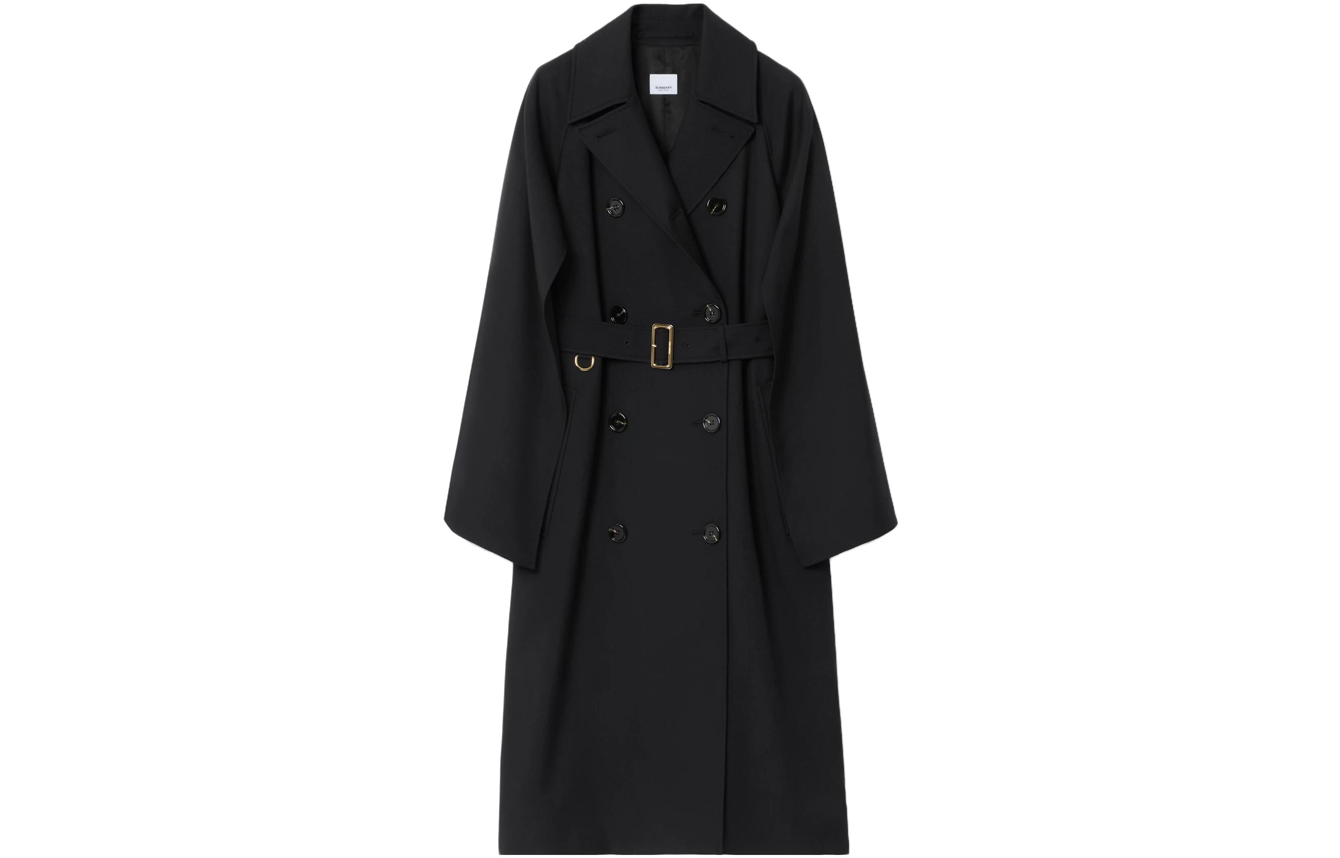 (Women) Burberry  Solid Color Loose Fit Mid-Length Trench Coat Black 80711251 圖 2