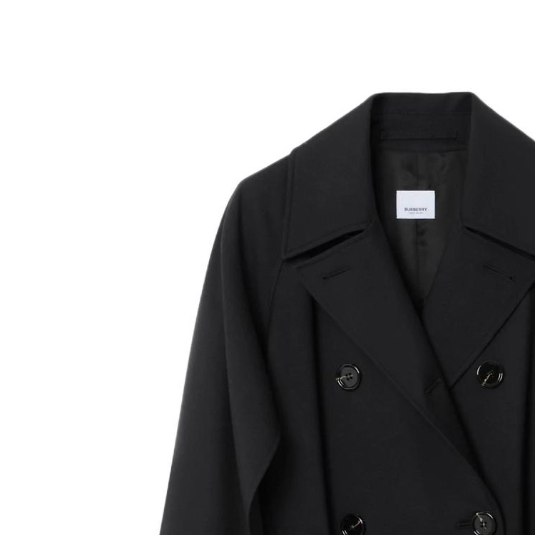 (Women) Burberry  Solid Color Loose Fit Mid-Length Trench Coat Black 80711251 圖 3