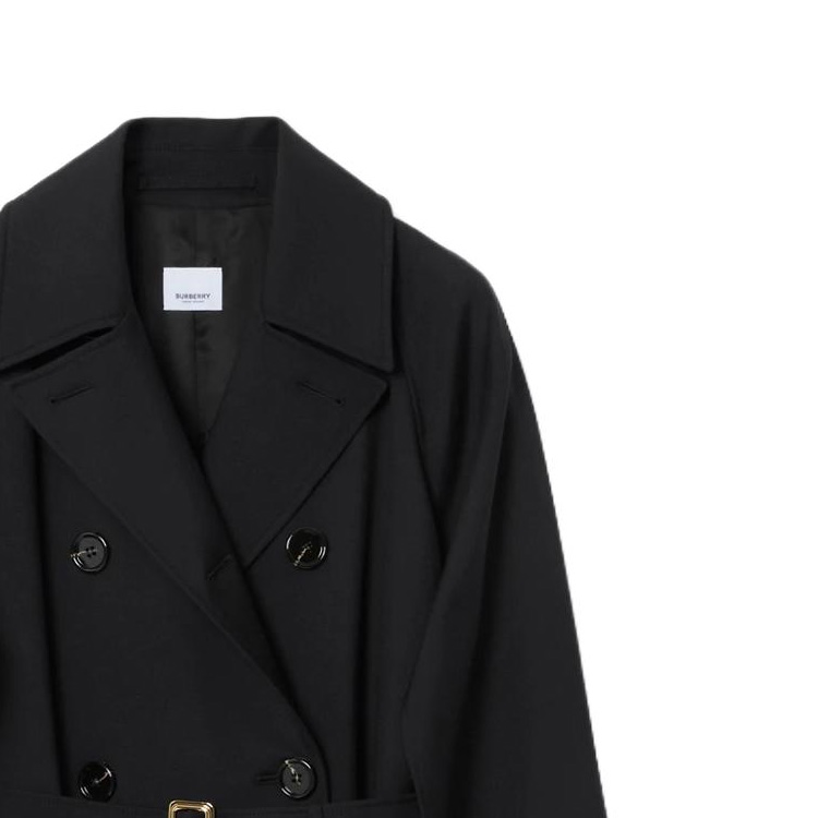 (Women) Burberry  Solid Color Loose Fit Mid-Length Trench Coat Black 80711251 圖 4