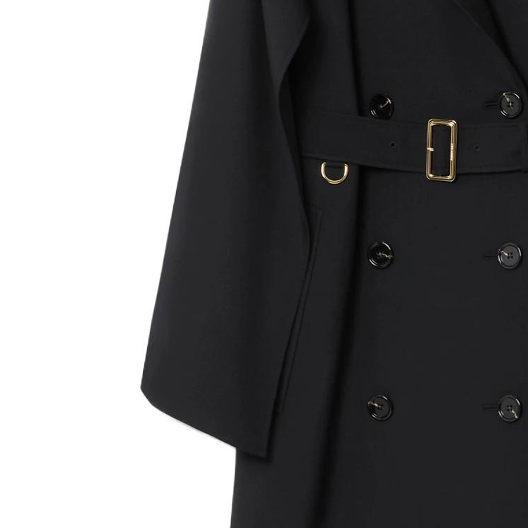 (Women) Burberry  Solid Color Loose Fit Mid-Length Trench Coat Black 80711251 圖 5