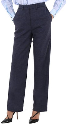 (Women) Burberry Solid Color Mid-Waist Straight Leg Casual Pants Blue 80301781 Shop (Women) Burberry Solid Color Mid-Waist Straight Leg Casual Pants Blue 80301781