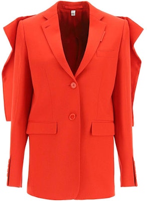 (Women) Burberry Solid Color Single-Breasted Blazer - Red 80467281 Order (Women) Burberry Solid Color Single-Breasted Blazer - Red 80467281