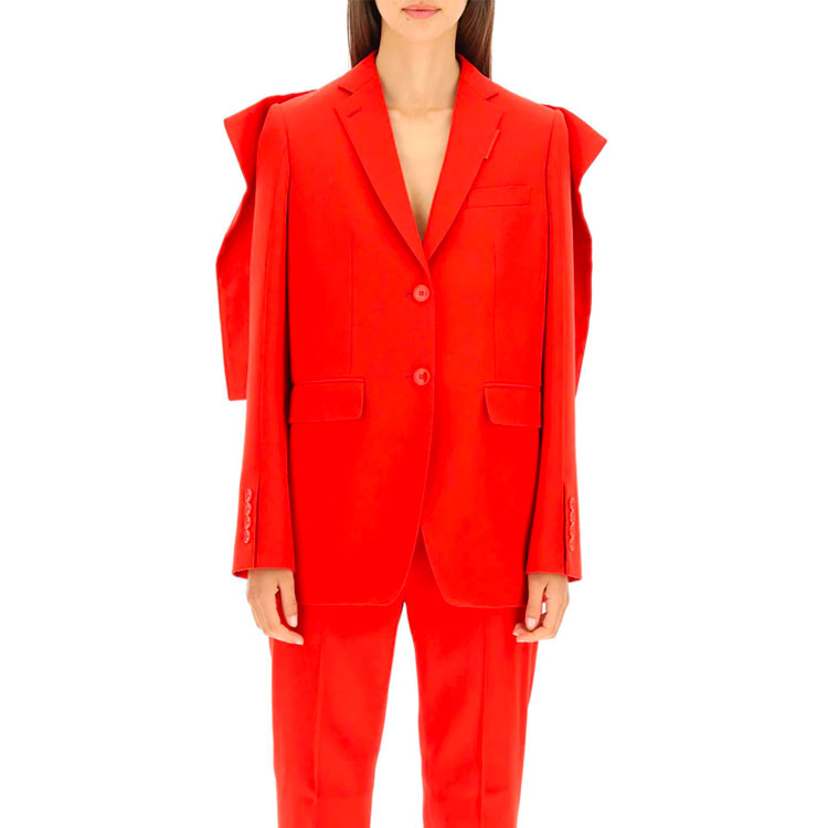 Lookbook (Women) Burberry  Solid Color Single-Breasted Blazer - Red 80467281