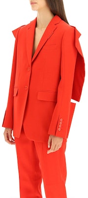 (Women) Burberry Solid Color Single-Breasted Blazer - Red 80467281 Purchase (Women) Burberry Solid Color Single-Breasted Blazer - Red 80467281