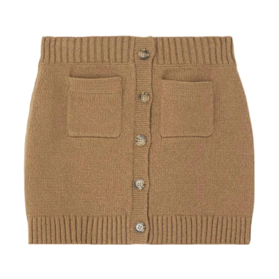 (Women) Burberry Solid Color Single-Breasted Casual Skirt with Dual Pockets. 80555891