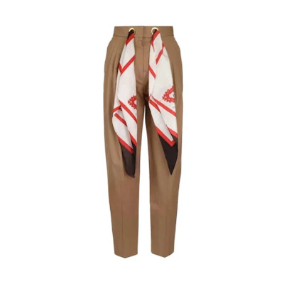 (Women) Burberry Solid Color Slim Fit Straight Casual Pants Khaki 45604451