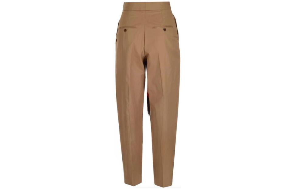 (Women) Burberry  Solid Color Slim Fit Straight Casual Pants Khaki 45604451 圖 3