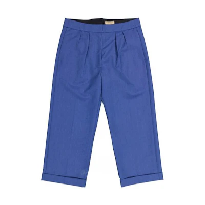 (Women) Burberry Solid Color Straight-Leg Cropped Pants Navy Blue. 80021811