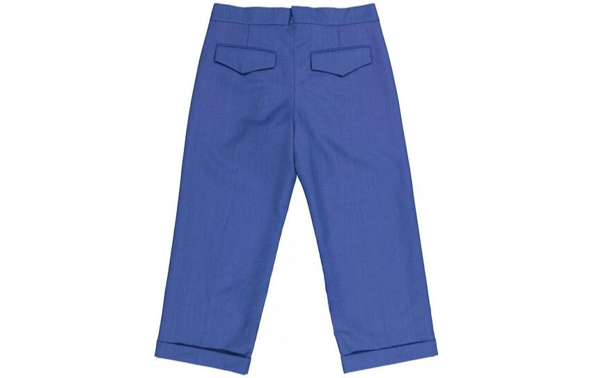 (Women) Burberry  Solid Color Straight-Leg Cropped Pants Navy Blue. 80021811 圖 3