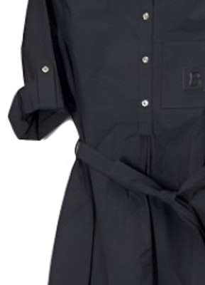 (W) 博柏利纯色系带短袖衬衫连衣裙 - 黑色 80529331 Sizing (W) 博柏利纯色系带短袖衬衫连衣裙 - 黑色 80529331