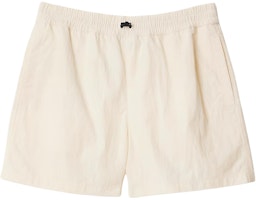 (Women) Burberry Solid Drawstring Shorts with Equestrian Logo in Salt Crystal. 80903991 (Women) Burberry Solid Drawstring Shorts with Equestrian Logo in Salt Crystal. 80903991