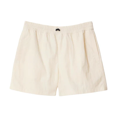 (Women) Burberry Solid Drawstring Shorts with Equestrian Logo in Salt Crystal. 80903991