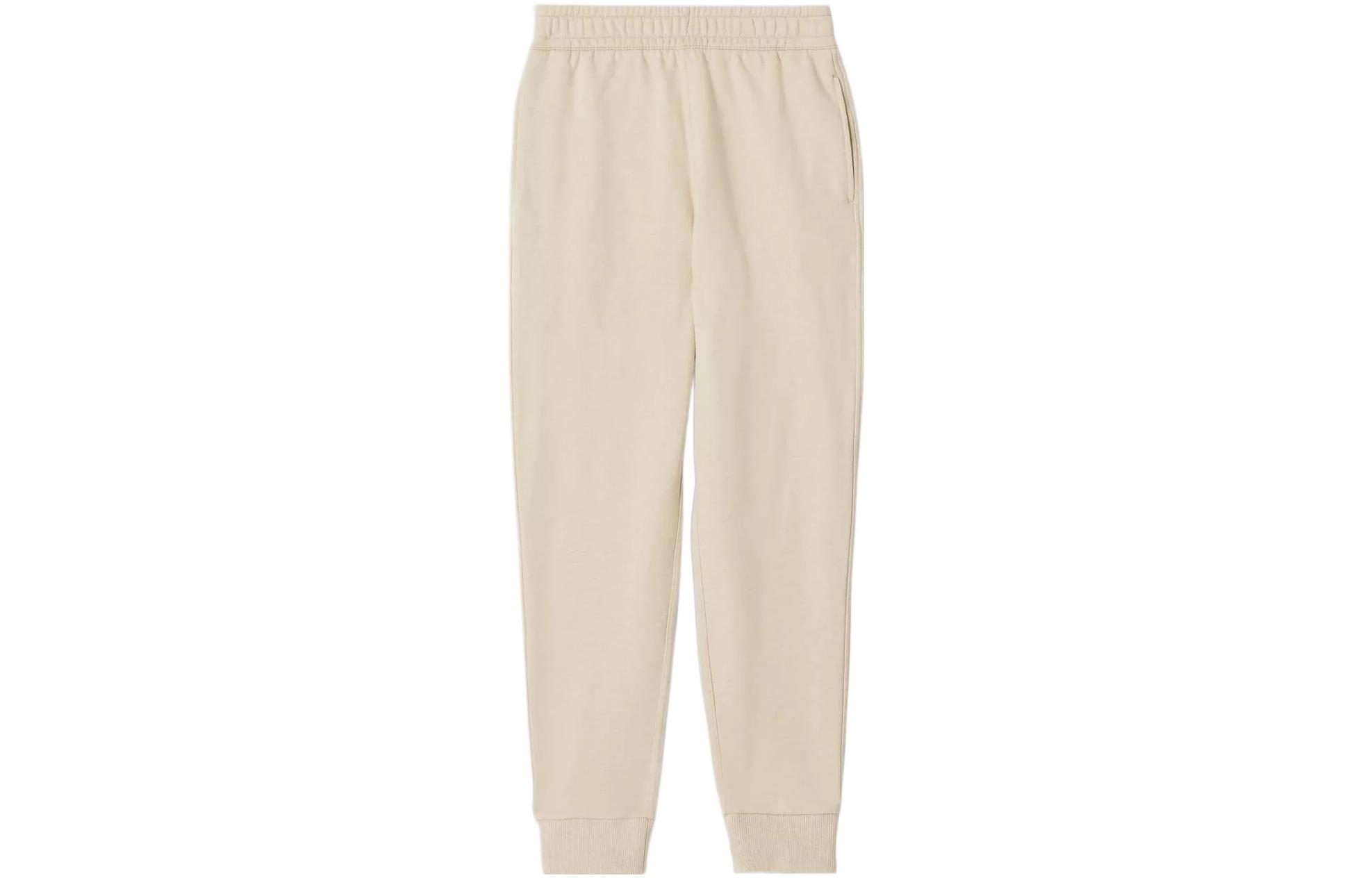 (Women) Burberry  Solid Elastic Waist Jogger Knit Pants in Soft Gray Beige. 80521151