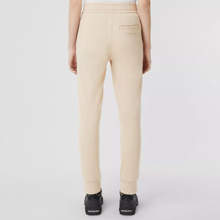 Shop (W) Burberry Celana Jogger Knit Abu Abu Beige dengan Pinggang Elastis. 80521151