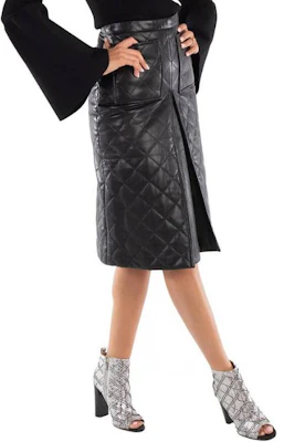 (W) Burberry Rok Midi Kasual Pinggang Tinggi Hitam 80364251 Lookbook (W) Burberry Rok Midi Kasual Pinggang Tinggi Hitam 80364251