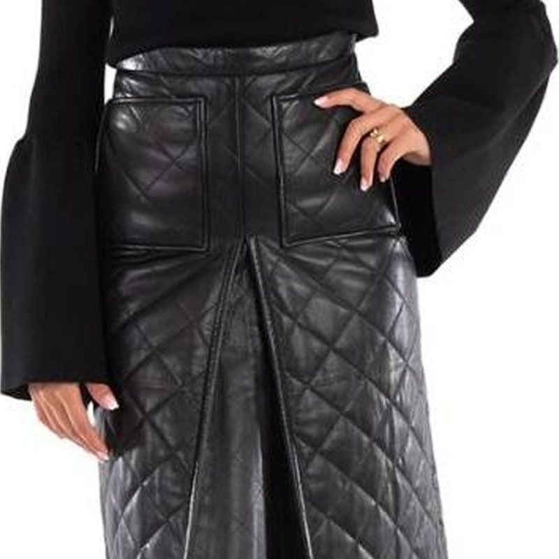 Shop (W) Burberry Rok Midi Kasual Pinggang Tinggi Hitam 80364251