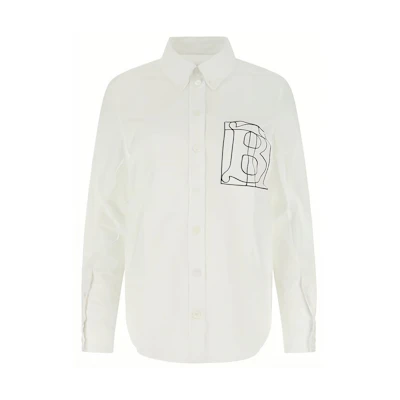 (Women) Burberry Solid Logo Print Shirt - White 8054956