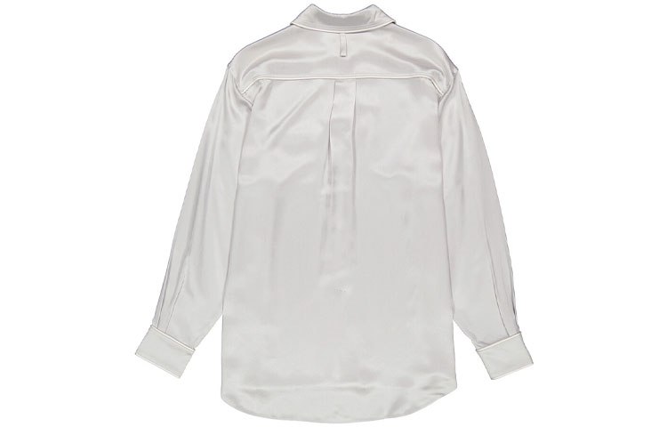 (Women) Burberry  Solid Long Sleeve Button-Down Shirt in White. 80295361 圖 3