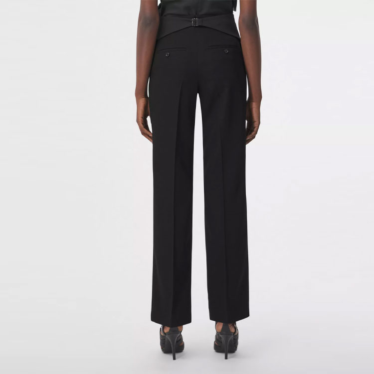 Purchase (W) Pantalones de Traje Rectos Negros Burberry con Pliegues Sólidos. 80407261