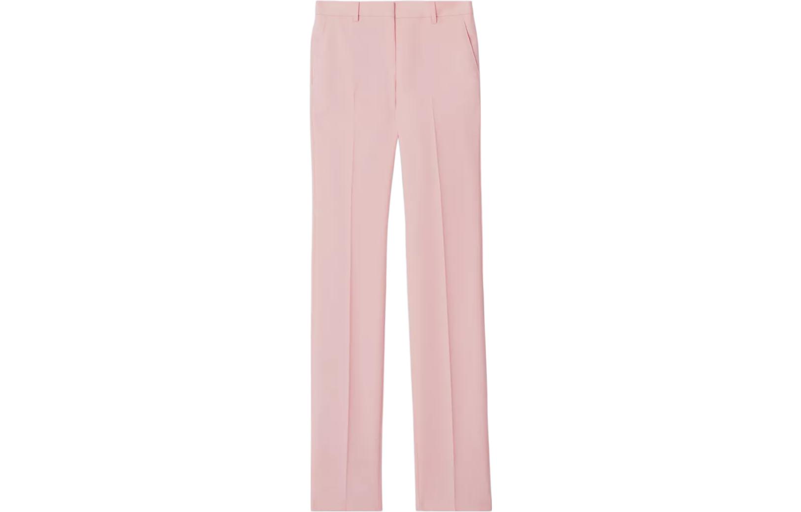 (Women) Burberry  Solid Pleated Zip Straight Leg Pants in Shell Pink. 80630841