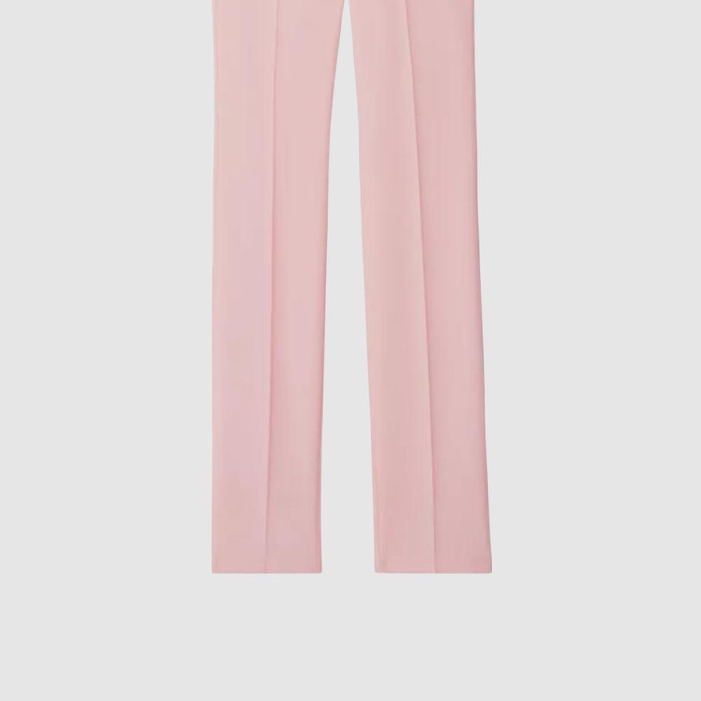 Sizing (W) Pantalones rectos con pliegues y cremallera Burberry en rosa concha. 80630841