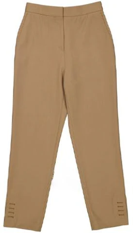 women-burberry-solid-straight-leg-casual-pants-khaki-color-45608181
