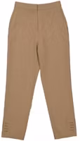 (Women) Burberry Solid Straight-Leg Casual Pants Khaki Color 45608181 (Women) Burberry Solid Straight-Leg Casual Pants Khaki Color 45608181