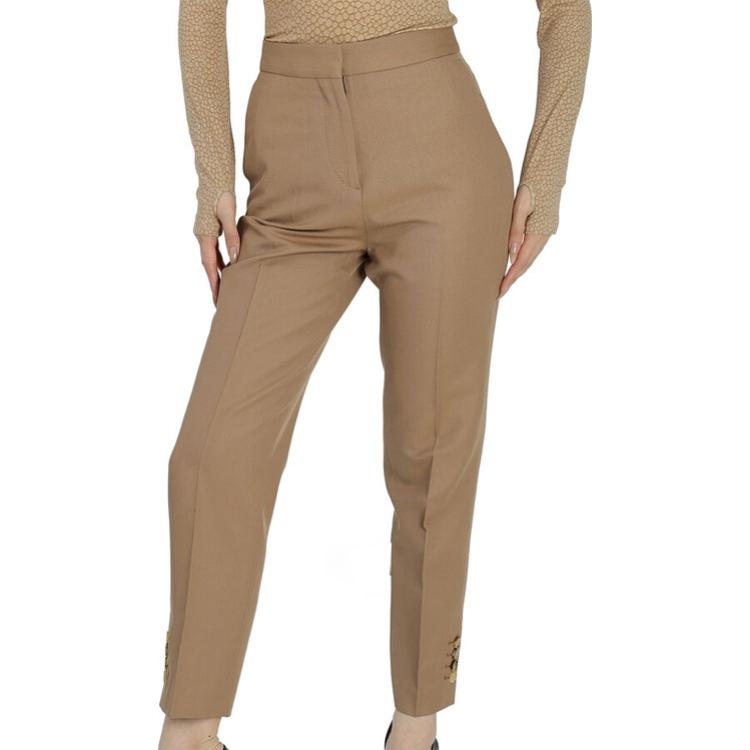 (Women) Burberry  Solid Straight-Leg Casual Pants Khaki Color 45608181 圖 4