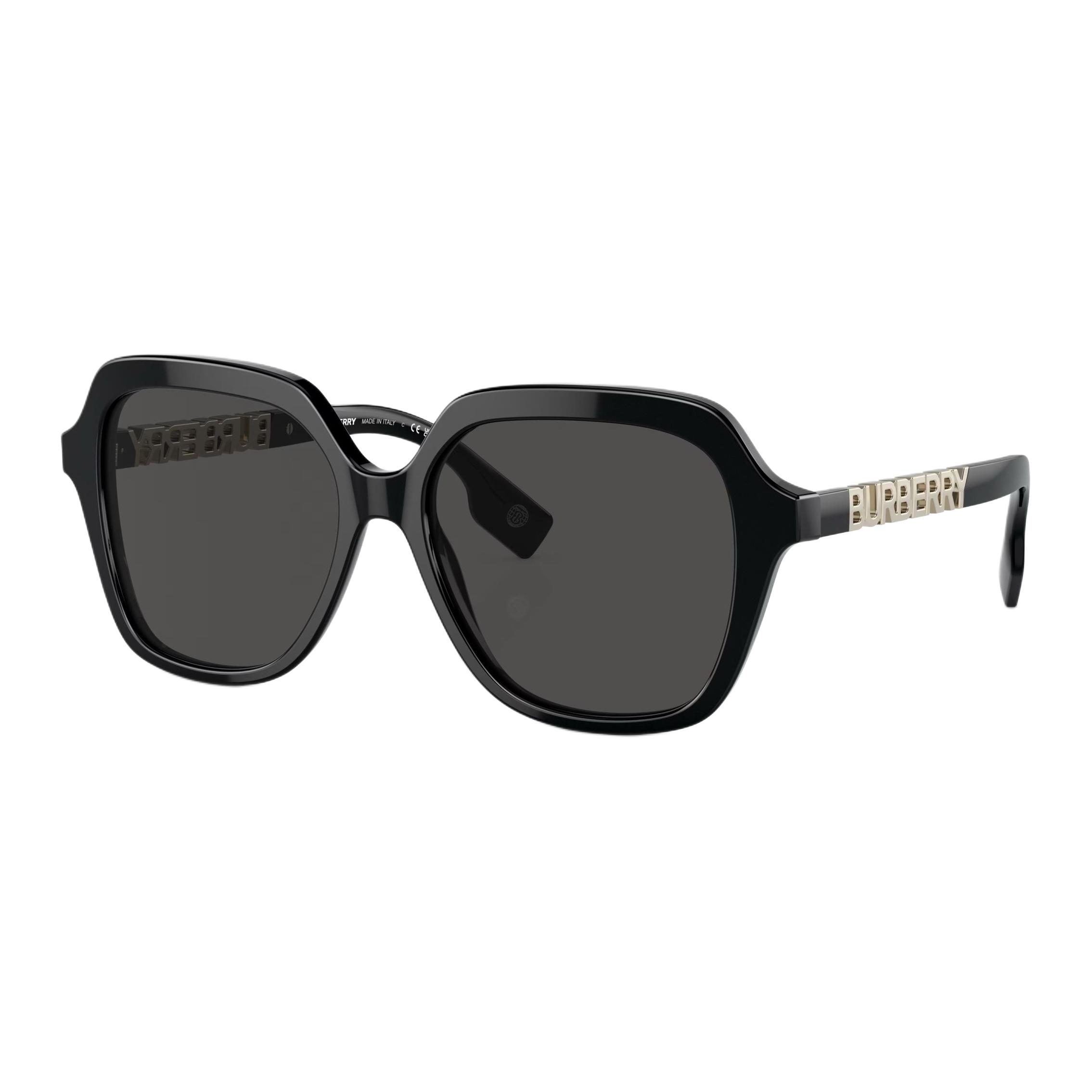 (Women) Burberry  Square Acetate Metal Sunglasses with Letter Logo - Black BE4389-300187